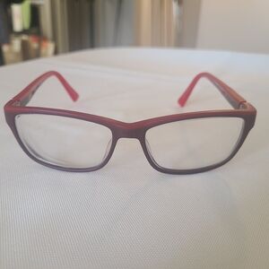Morel France Nomad Red Rectangular Frame Glasses 55 16 135